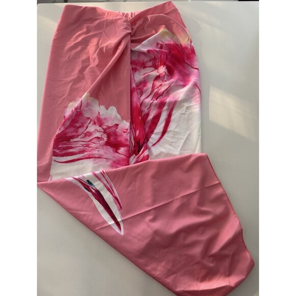 Women’s One-Piece 3D Flower Swimsuit With Matching Wrap/Skirt peach pink Large - Picture 16 of 16